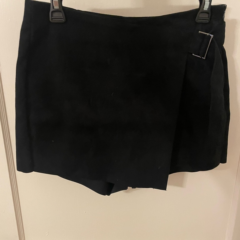 Zara Black Suede Skort | Size S